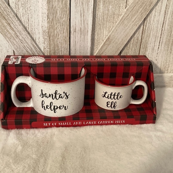 Peppermint & Pine Santa’s Helper and Little Elf Camper Mug Set - Picture 1 of 5